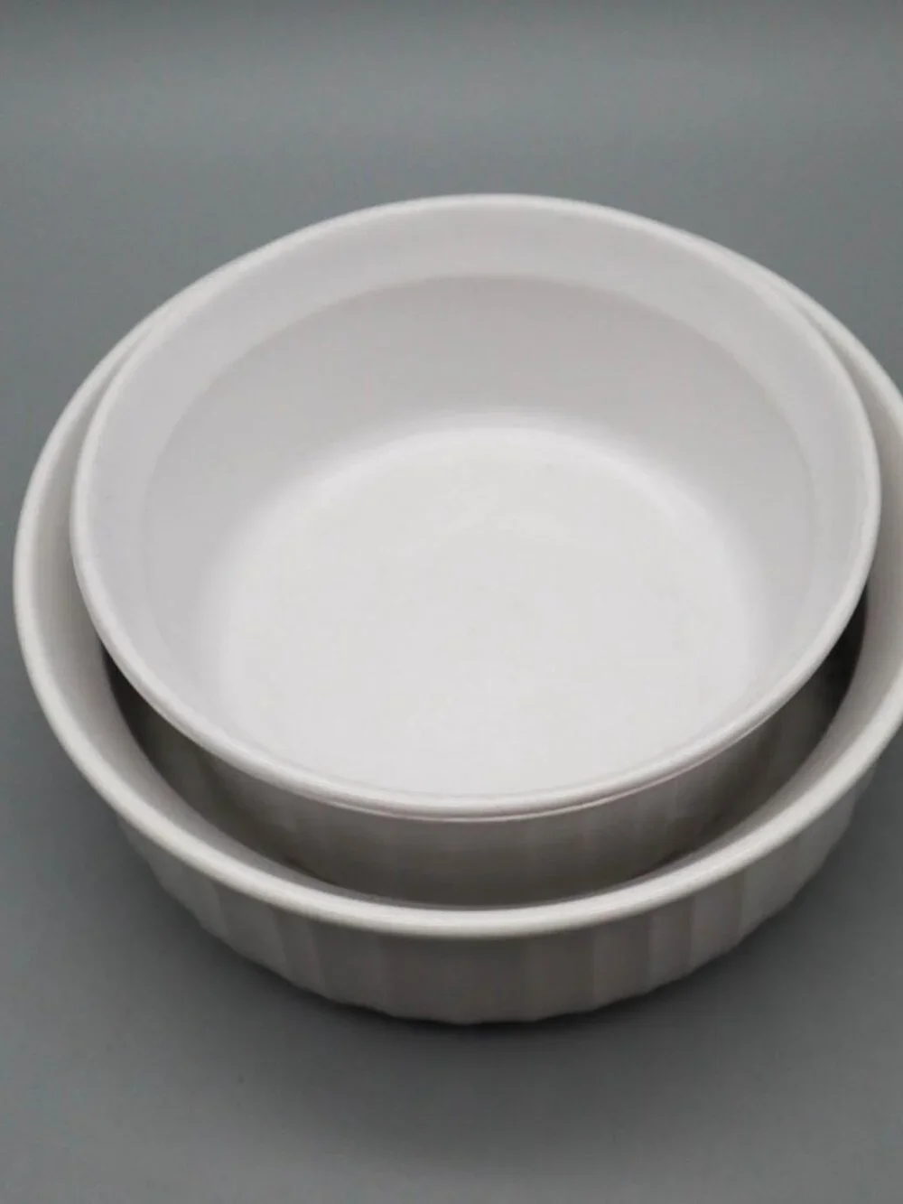 Lot of 2 Corning Ware French White Round Casserole Set Baking Dish F-16-B F-24-B
